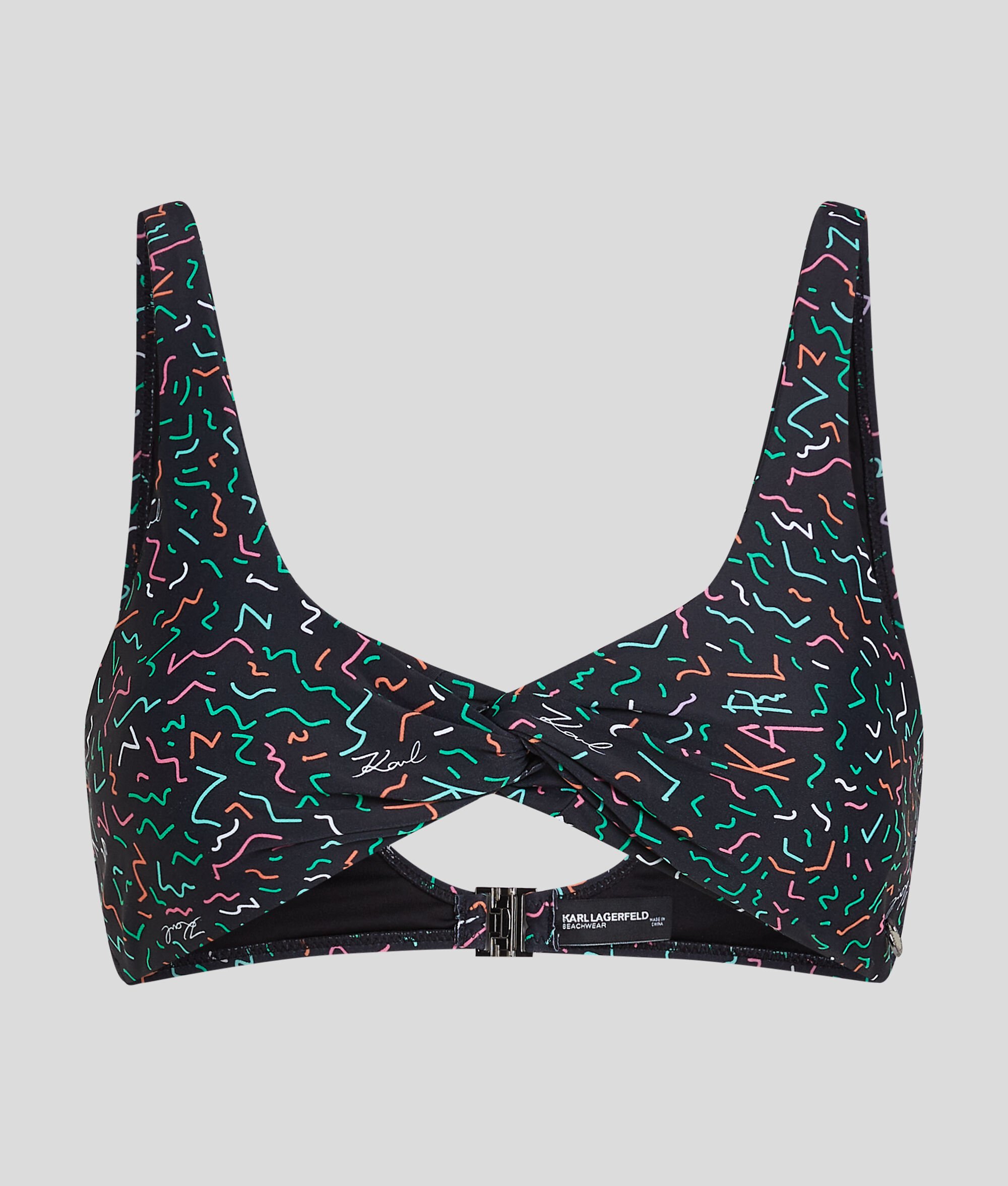 (image for) Cost-Effective GEOMETRIC-PRINT TWIST-FRONT BIKINI TOP